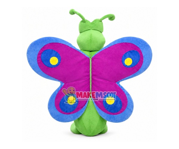Bright Purple Wings Butterfly Mascot Costume Bright Purple Wings Butterfly Mascot Costume