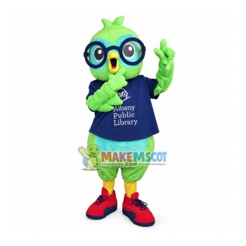 Public Institution Green Bird Mascot Costume Public Institution Green Bird Mascot Costume