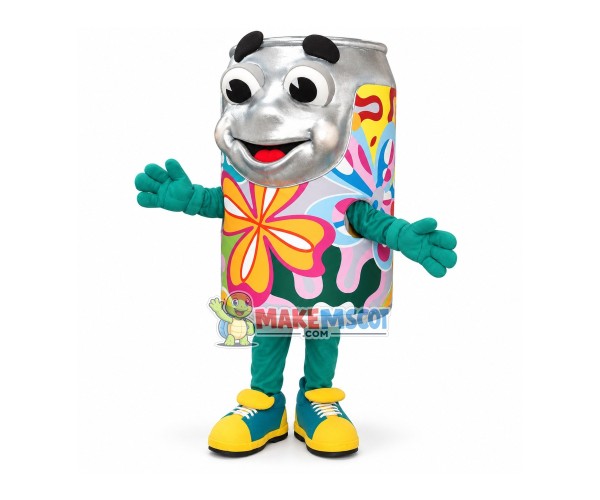 Colored Aluminum Beverage Can Mascot Costume Colored Aluminum Beverage Can Mascot Costume