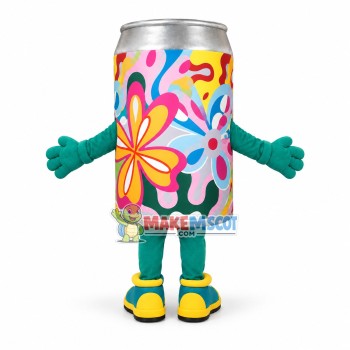 Colored Aluminum Beverage Can Mascot Costume Colored Aluminum Beverage Can Mascot Costume