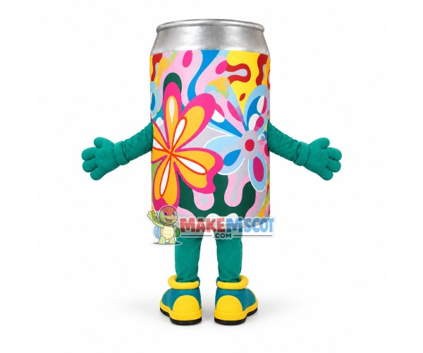 Colored Aluminum Beverage Can Mascot Costume Colored Aluminum Beverage Can Mascot Costume