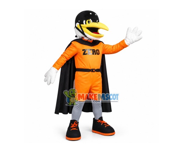 Riding Bird Mascot Costume Of Brand Riding Bird Mascot Costume Of Brand