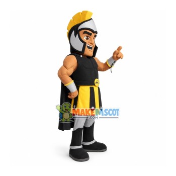 Brave Black Muscle Warrior Mascot Costume