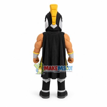Brave Black Muscle Warrior Mascot Costume Brave Black Muscle Warrior Mascot Costume