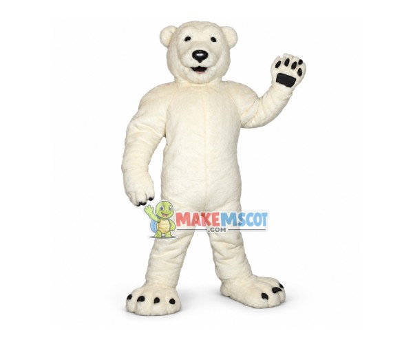 Fierce Power White Bear Mascot Costume Fierce Power White Bear Mascot Costume
