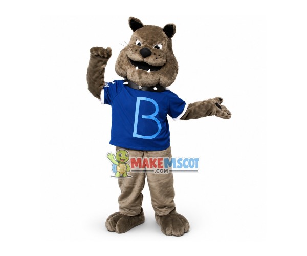 Bulldog With Rivet Collar Mascot Costume Bulldog With Rivet Collar Mascot Costume