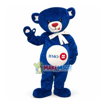 Blue Bear Mascot Costume For Bank Of Montreal