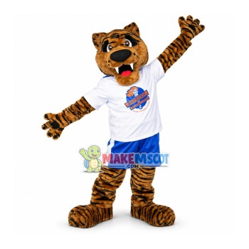 Friendly Tiger Of Preparatory School Mascot Costume