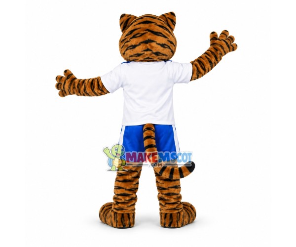 Friendly Tiger Of Preparatory School Mascot Costume Friendly Tiger Of Preparatory School Mascot Costume