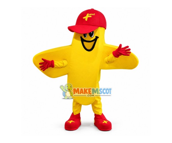 Striking Yellow Cartoon Doll Mascot Costume
