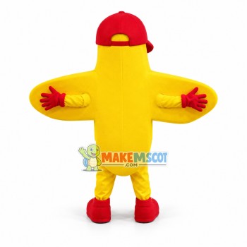 Striking Yellow Cartoon Doll Mascot Costume Striking Yellow Cartoon Doll Mascot Costume