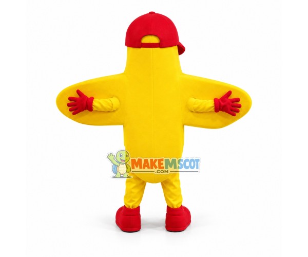 Striking Yellow Cartoon Doll Mascot Costume Striking Yellow Cartoon Doll Mascot Costume