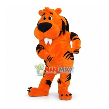 Tiger With Sharp Front Teeth Mascot Costume Tiger With Sharp Front Teeth Mascot Costume