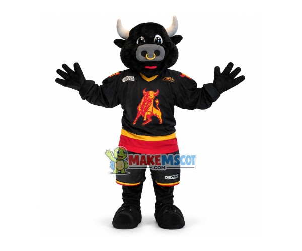 Black Bull Of Creative Communication Management Mascot Costume Black Bull Of Creative Communication Management Mascot Costume