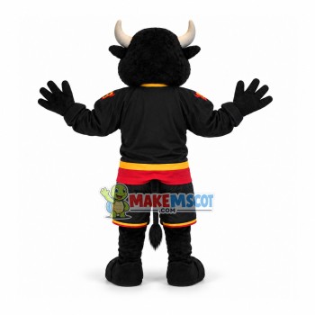 Black Bull Of Creative Communication Management Mascot Costume Black Bull Of Creative Communication Management Mascot Costume