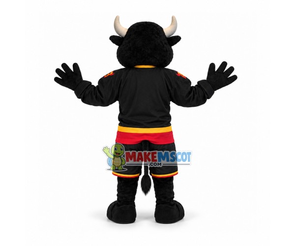 Black Bull Of Creative Communication Management Mascot Costume Black Bull Of Creative Communication Management Mascot Costume