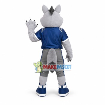 Blue Eyed Wolf Of Bismarck Mascot Costume Blue Eyed Wolf Of Bismarck Mascot Costume
