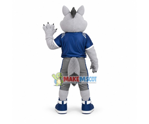 Blue Eyed Wolf Of Bismarck Mascot Costume Blue Eyed Wolf Of Bismarck Mascot Costume