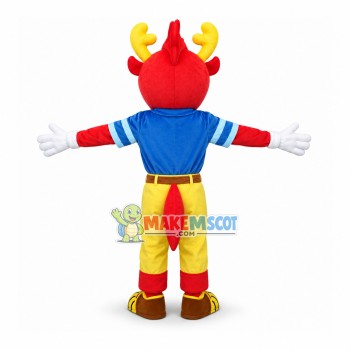 Fair Referee Red Dragon Mascot Costume Fair Referee Red Dragon Mascot Costume