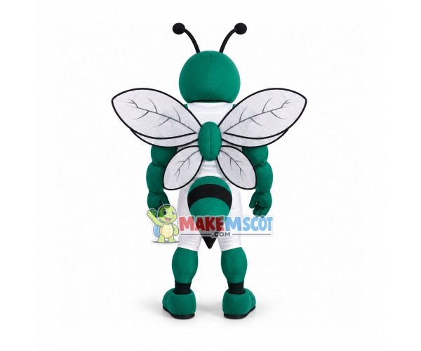 Strong Green Bee Player Mascot Costume Strong Green Bee Player Mascot Costume
