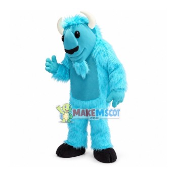 Hale Blue Long Wool Monster Mascot Costume