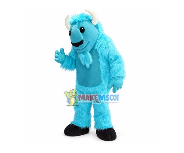 Hale Blue Long Wool Monster Mascot Costume Hale Blue Long Wool Monster Mascot Costume