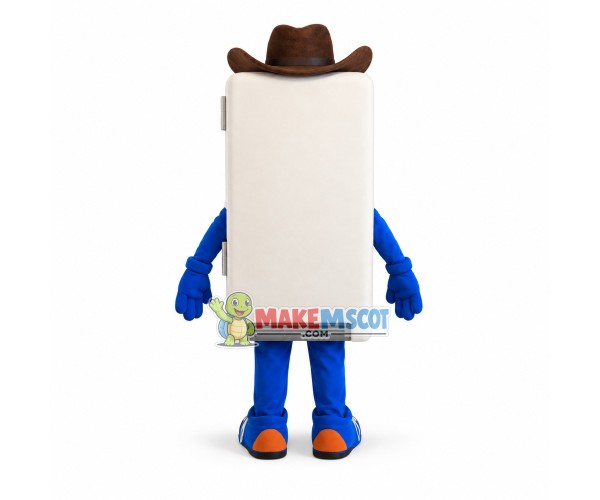 White Upright Refrigerator Mascot Costume White Upright Refrigerator Mascot Costume