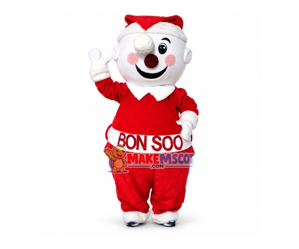 Warm Christmas Snowman Mascot Cartoon Costume Warm Christmas Snowman Mascot Cartoon Costume