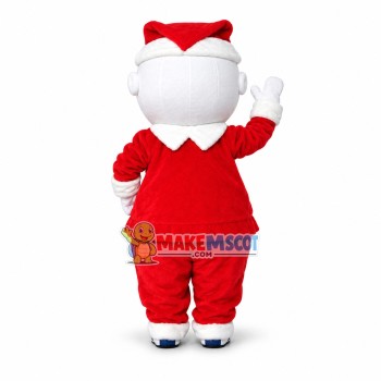 Warm Christmas Snowman Mascot Cartoon Costume
