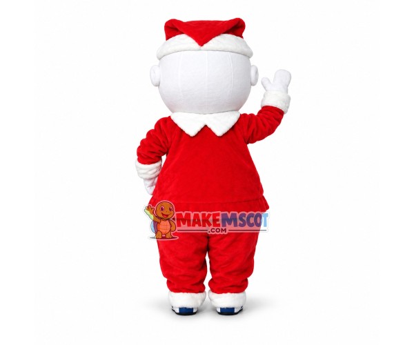 Warm Christmas Snowman Mascot Cartoon Costume Warm Christmas Snowman Mascot Cartoon Costume