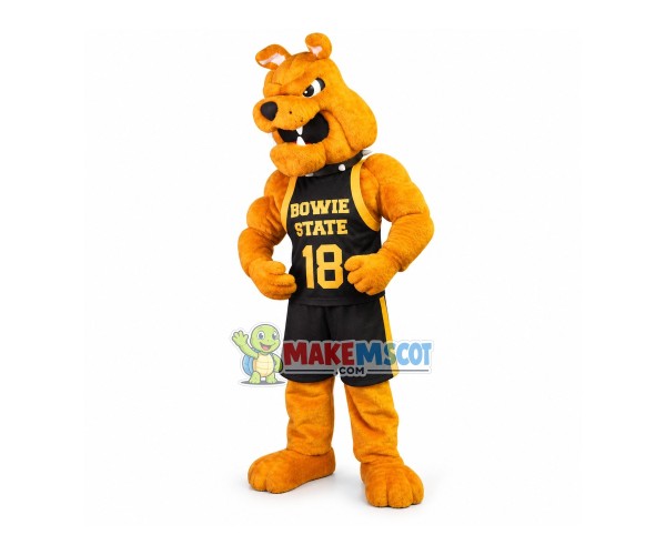 Muscular Bulldog Mascot Costume Of University Muscular Bulldog Mascot Costume Of University