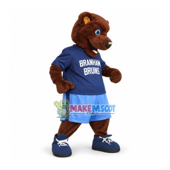 Sport Brown Bear For High School Mascot Costume