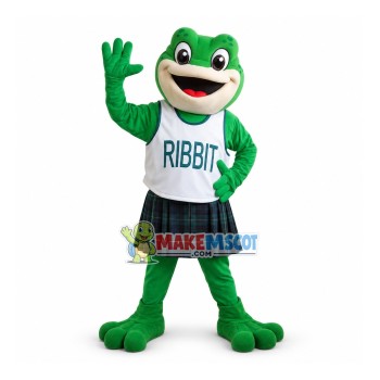 Croaking Frog Mascot Costume In The Vest
