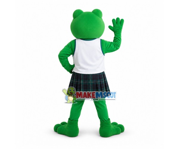 Croaking Frog Mascot Costume In The Vest Croaking Frog Mascot Costume In The Vest