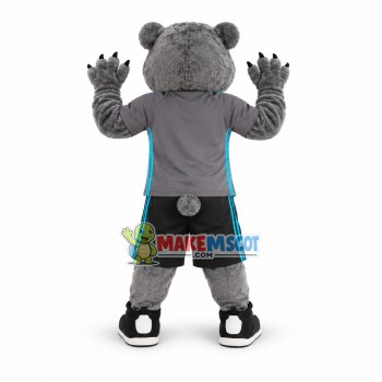 Fierce Sport Grey Tiger Mascot Costume Fierce Sport Grey Tiger Mascot Costume