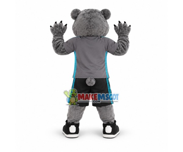 Fierce Sport Grey Tiger Mascot Costume Fierce Sport Grey Tiger Mascot Costume
