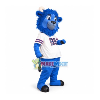 Basketball Baby Blue Lion Mascot Costume
