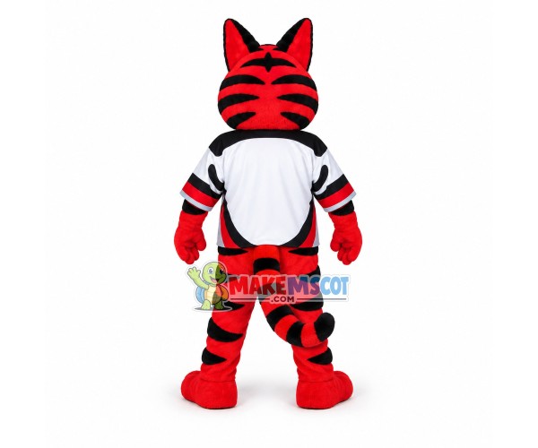 Lively Tiger Mascot Costume Showing Front Teeth Lively Tiger Mascot Costume Showing Front Teeth