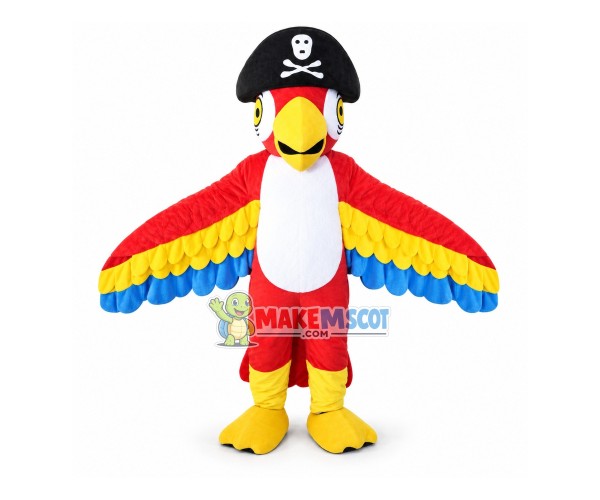 Pirate Red Parrot Mascot Costume Pirate Red Parrot Mascot Costume