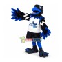 Black & Blue Eagle In Printed Vest Mascot Costume