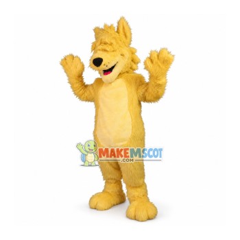 Blindfolded Long Wool Wolf Mascot Costume