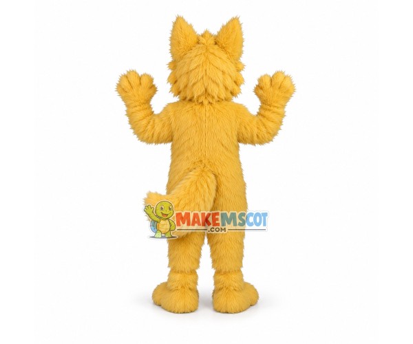 Blindfolded Long Wool Wolf Mascot Costume Blindfolded Long Wool Wolf Mascot Costume
