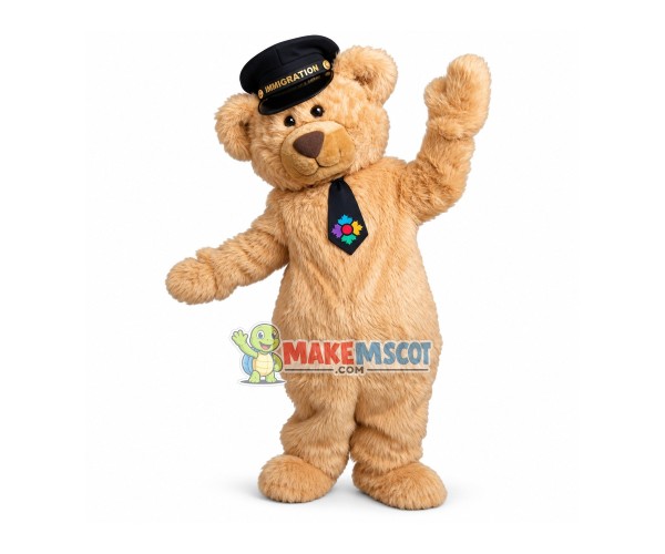 Plush Furry Bear Mascot Costume For Immigration