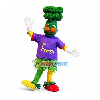 Broccoli Look Freggie Mascot Costume Broccoli Look Freggie Mascot Costume