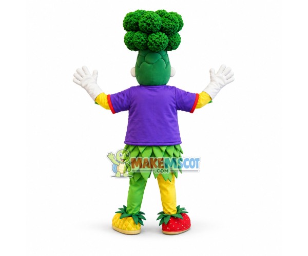 Broccoli Look Freggie Mascot Costume Broccoli Look Freggie Mascot Costume