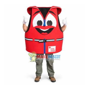Red Cross Life Jacket Mascot Costume Red Cross Life Jacket Mascot Costume