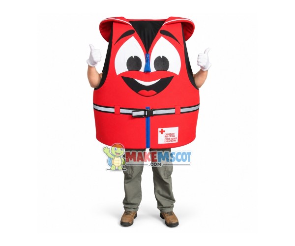 Red Cross Life Jacket Mascot Costume Red Cross Life Jacket Mascot Costume