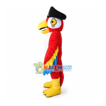 Pirate Red Parrot Mascot Costume Pirate Red Parrot Mascot Costume
