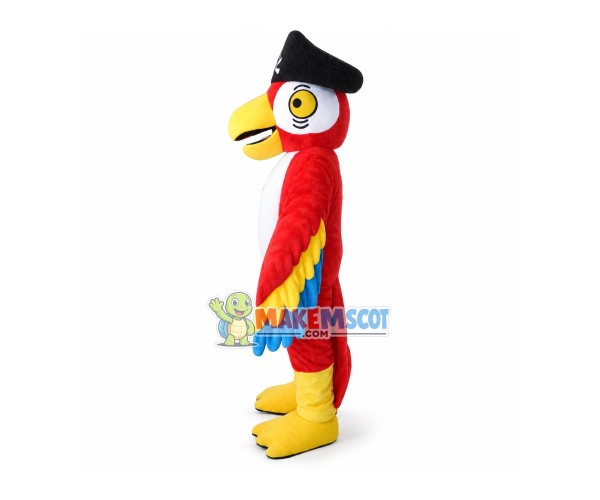 Pirate Red Parrot Mascot Costume Pirate Red Parrot Mascot Costume