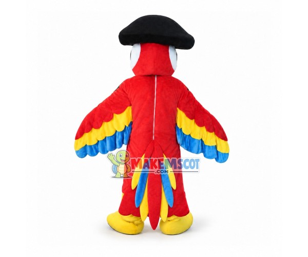 Pirate Red Parrot Mascot Costume Pirate Red Parrot Mascot Costume